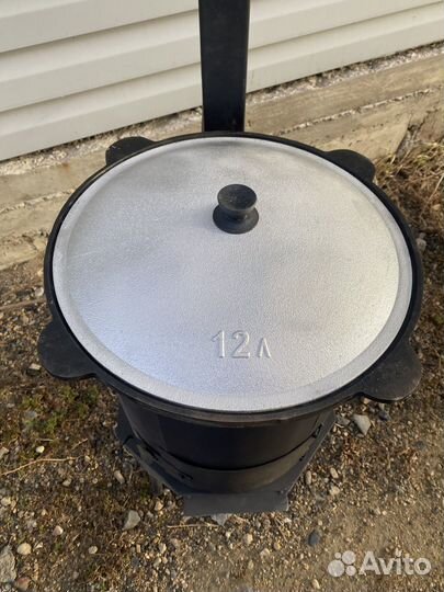 Печка с чугунным казаном 12 л