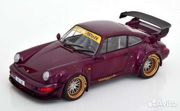Porsche 911 (964) RWB Hekigyoku violett met 1/18