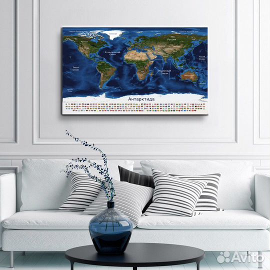 Карта мира картина на стену