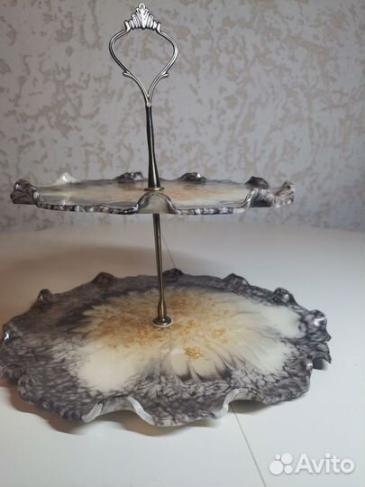 Ваза для фруктов на ножке ручная работа