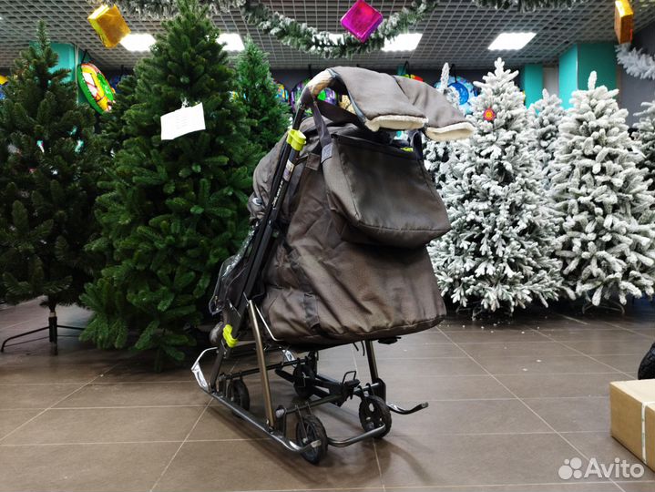 Санки коляска Galaxy 3-2C серебро