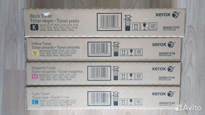 Комплект тонеров Xerox: с 006R01517 по 006R01520