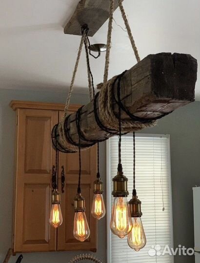 Светильник из натурального дерева
