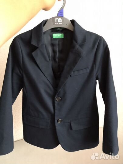 Пиджак Бинетон 134, Модная классика Школьный, поло