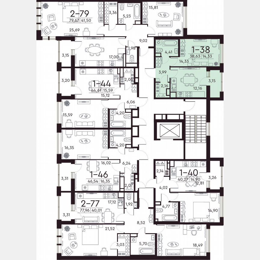 1-к. квартира, 37,1 м², 7/8 эт.