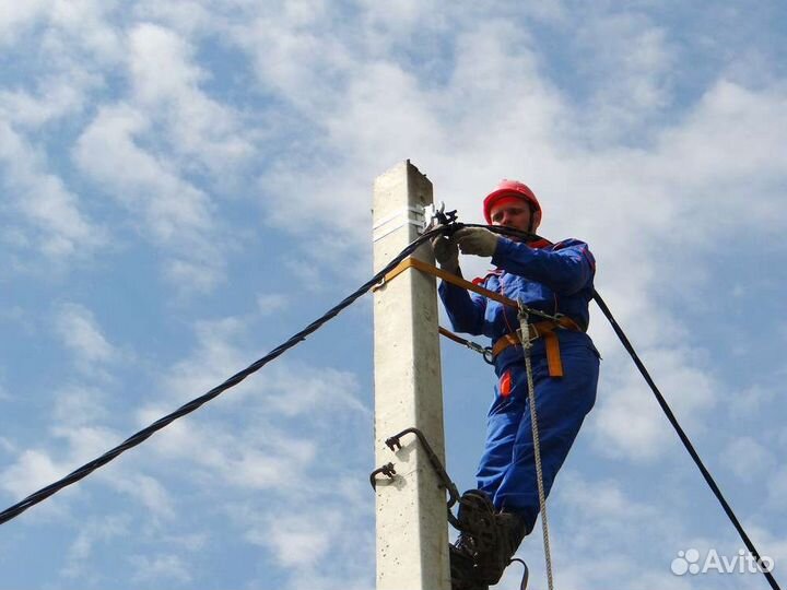 Опоры лэп, ямобур, электромонтажные работы