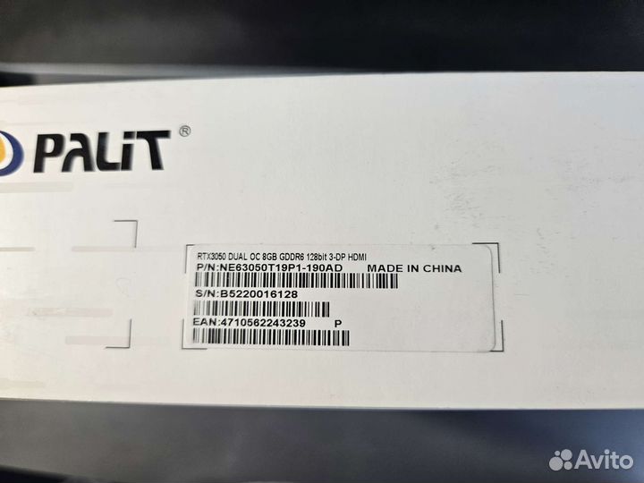 Видеокарта Palit GeForce RTX 3050 Dual OC
