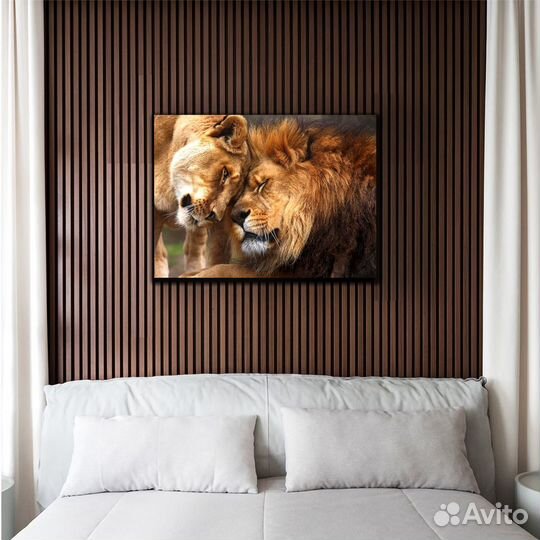 Картина Лев и львица в спальню