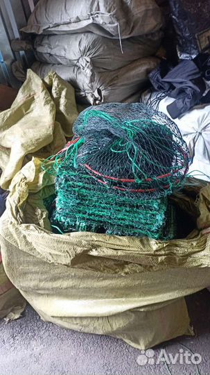 Раколовки б/у оснащённые, капрон 4 метровые