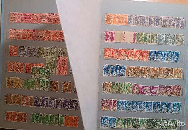 Коллекция Марок Швейцарии, 1000шт+