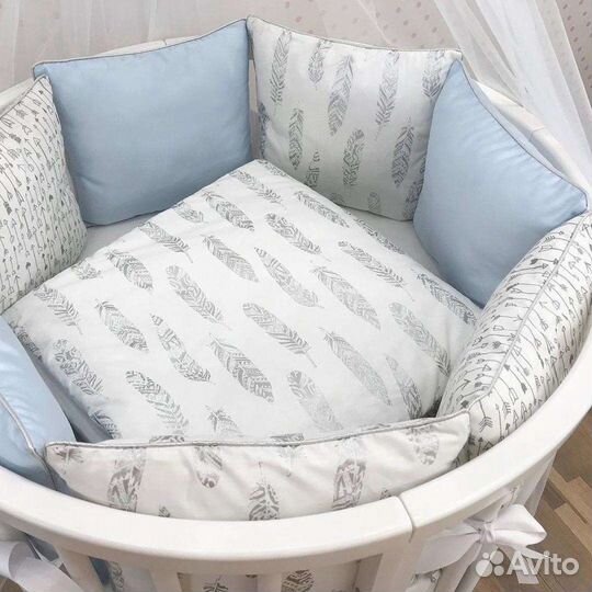 Бортики в детскую кроватку Подушки белье