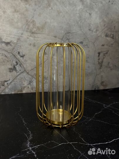 Ваза для цветов/ для интерьера золотая