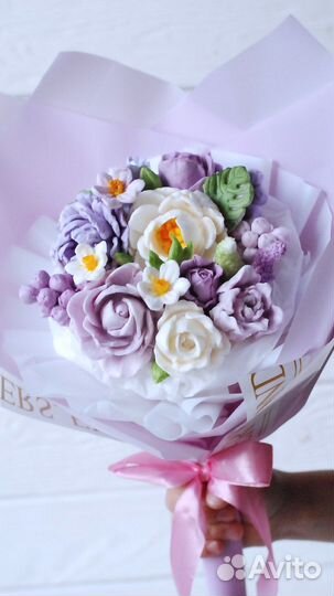 Цветы из зефира, съедобный букет