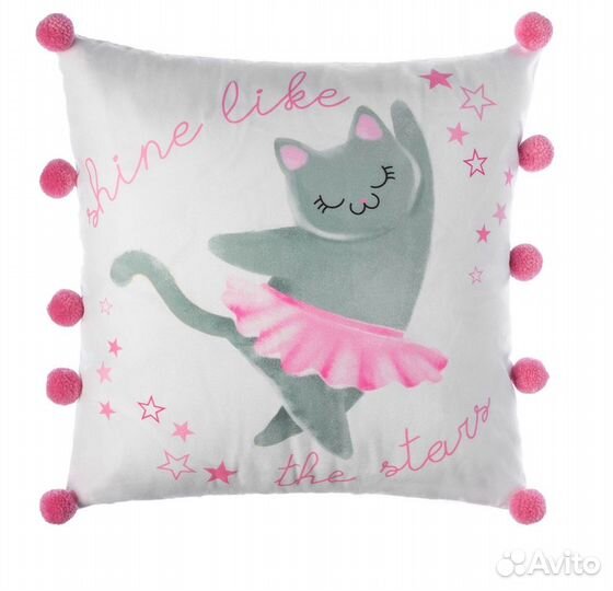 Подушка с бамбонами котик мишка зайка