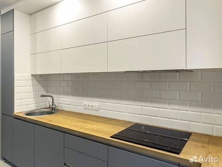 Кухонный гарнитур прямой в потолок на заказ