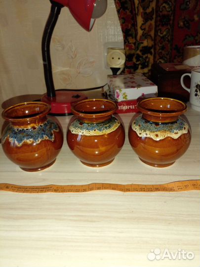 Обливная керамика СССР, вазы, Бронницкий кобальт