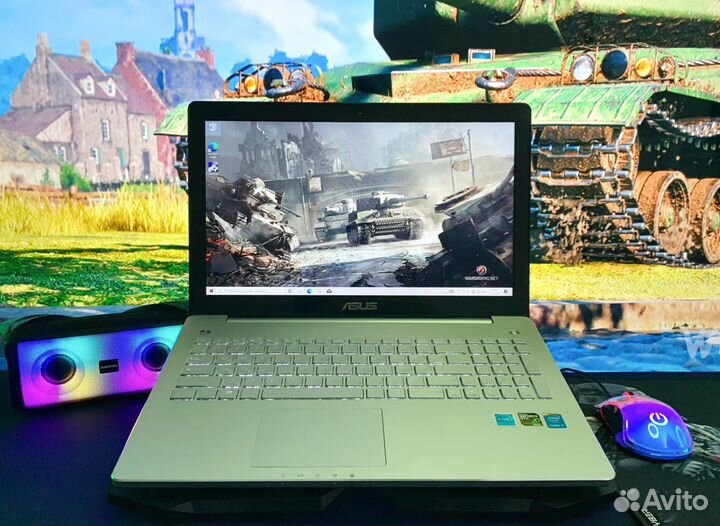 Бюджетный игровой ноутбук asus I7 / 16Gb / GTX