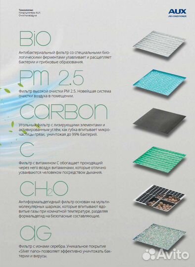 Кондиционер Aux с гарантией и установкой от 3 лет