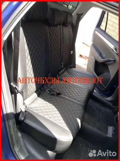 Чехлы Автопилот Skoda Kodiaq из экокожи чёрные