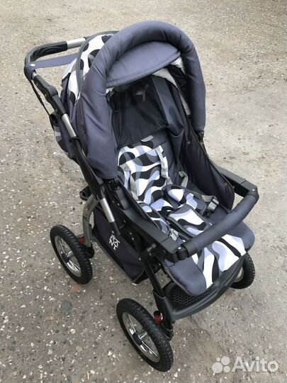 Коляска 2 в 1 на надувных колёсах