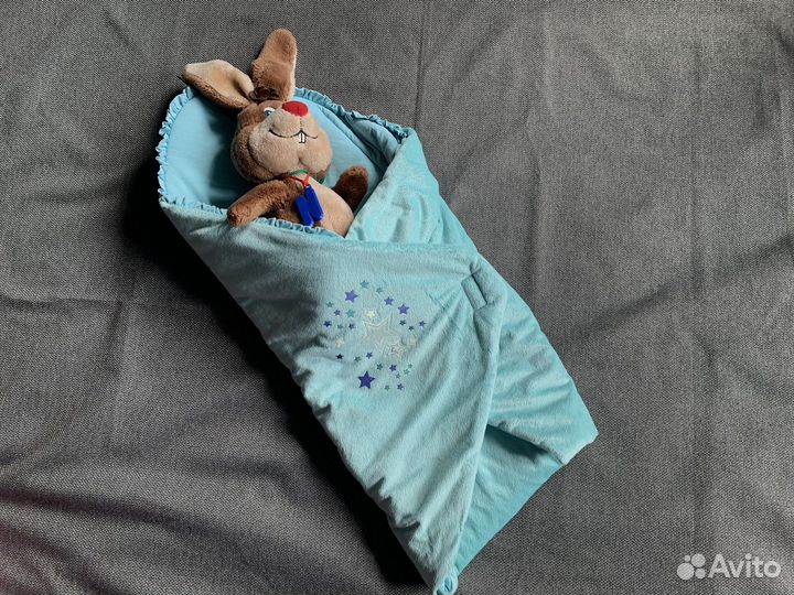 Конверт для выписки новорождённого бирюзовый