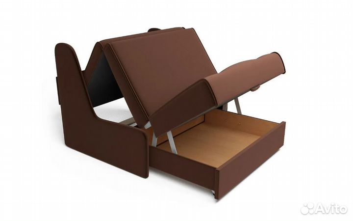 Диван аккордеон №2 микровелюр коричневый