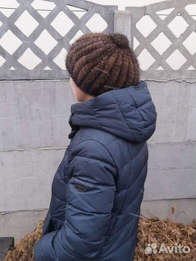 Берет вязаный норковый