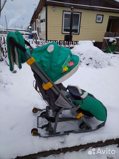 Детские сани с колесами