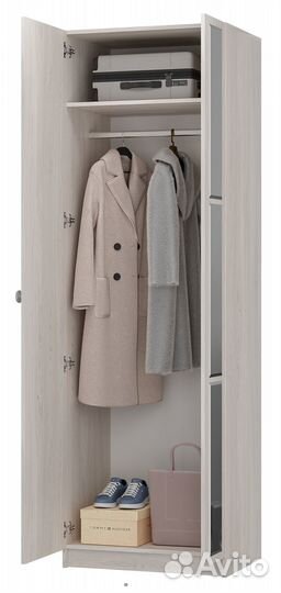 Шкаф двустворчатый Зарина Ясень Белый 70х220х53