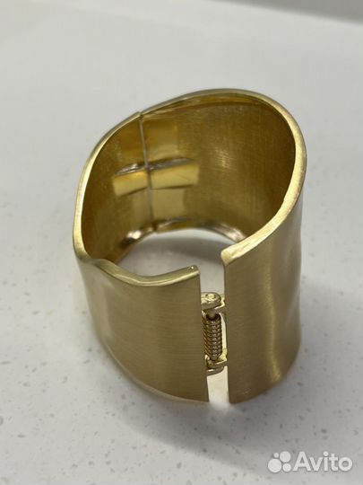 Браслет кафф под золото широкий