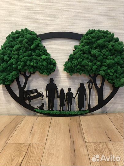 Панно, картина с мхом