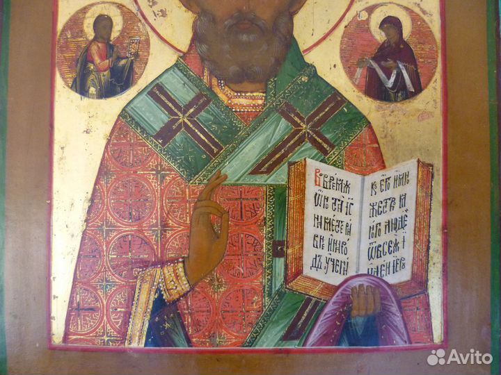 Старинная икона Николай Чудотворец