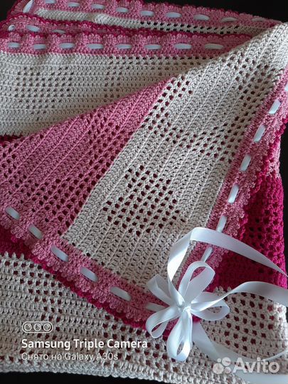 Плед детский вязаный ручная работа