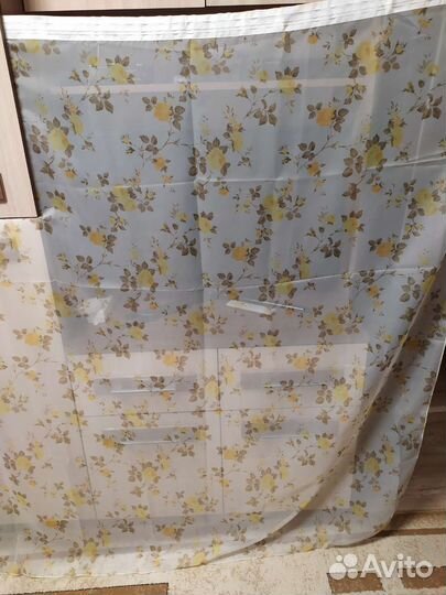 Штора вуаль для кухни новая, 2 шт