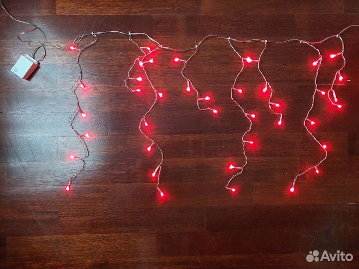 Гирлянда бахрома красная