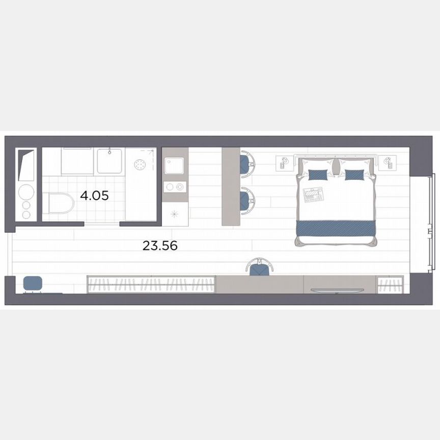 Апартаменты-студия, 27,6 м², 8/14 эт.