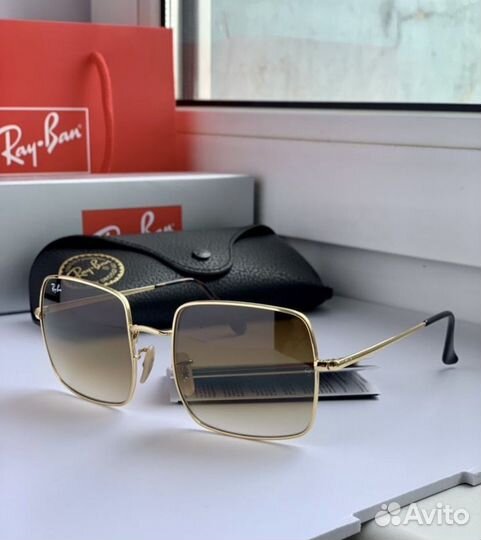 Очки ray ban square коричневые