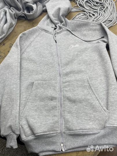 Зип Худи Corteiz серый