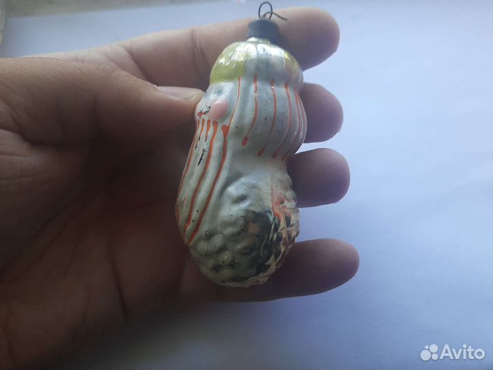 Редкая ёлочка СССР дед мороз стекло