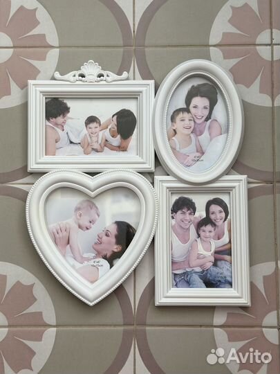 Рамка для фотографий фигурная белая