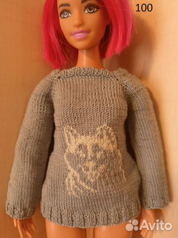 Вязаная одежда для куклы Барби