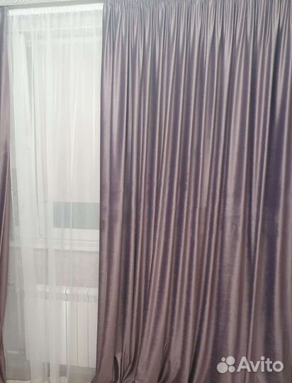 Комплект готовых штор блекаут ширина 240.длина 260
