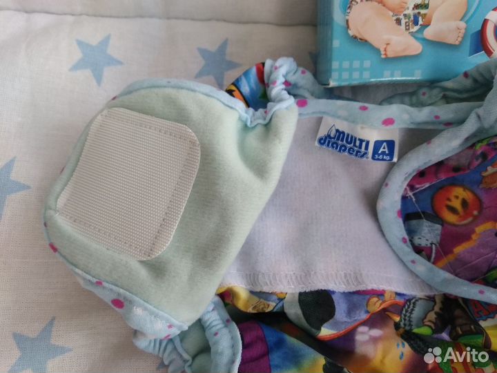 Многоразовые подгузники (3-6кг) + набор вкладышей