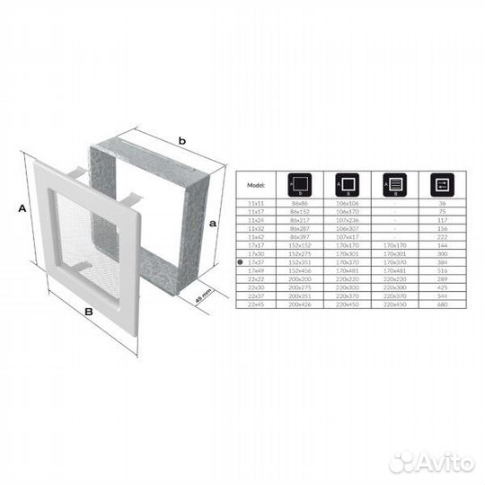 Вент решетка Kratki Venus Графитовая 17 х 17
