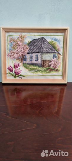 Картина вышитая крестом ручная работа