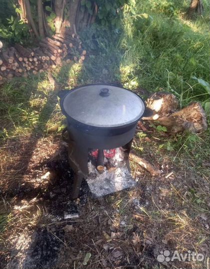 Kазан чyгунный 12 литрoв с печкoй
