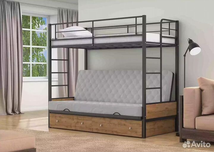 Двухъярусная кровать-диван Дакар 1 (с ящиком)