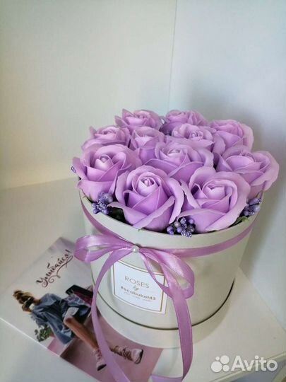 Стильные букеты из мыльных роз