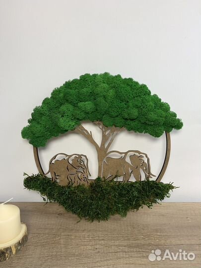 Панно картина декор кашпо часы