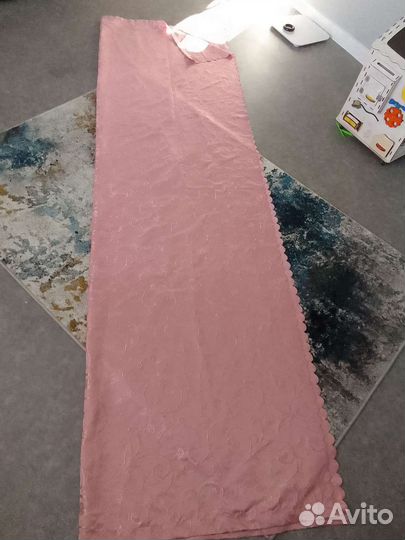 Комплект шторы и тюль бу персик розовый лиловый